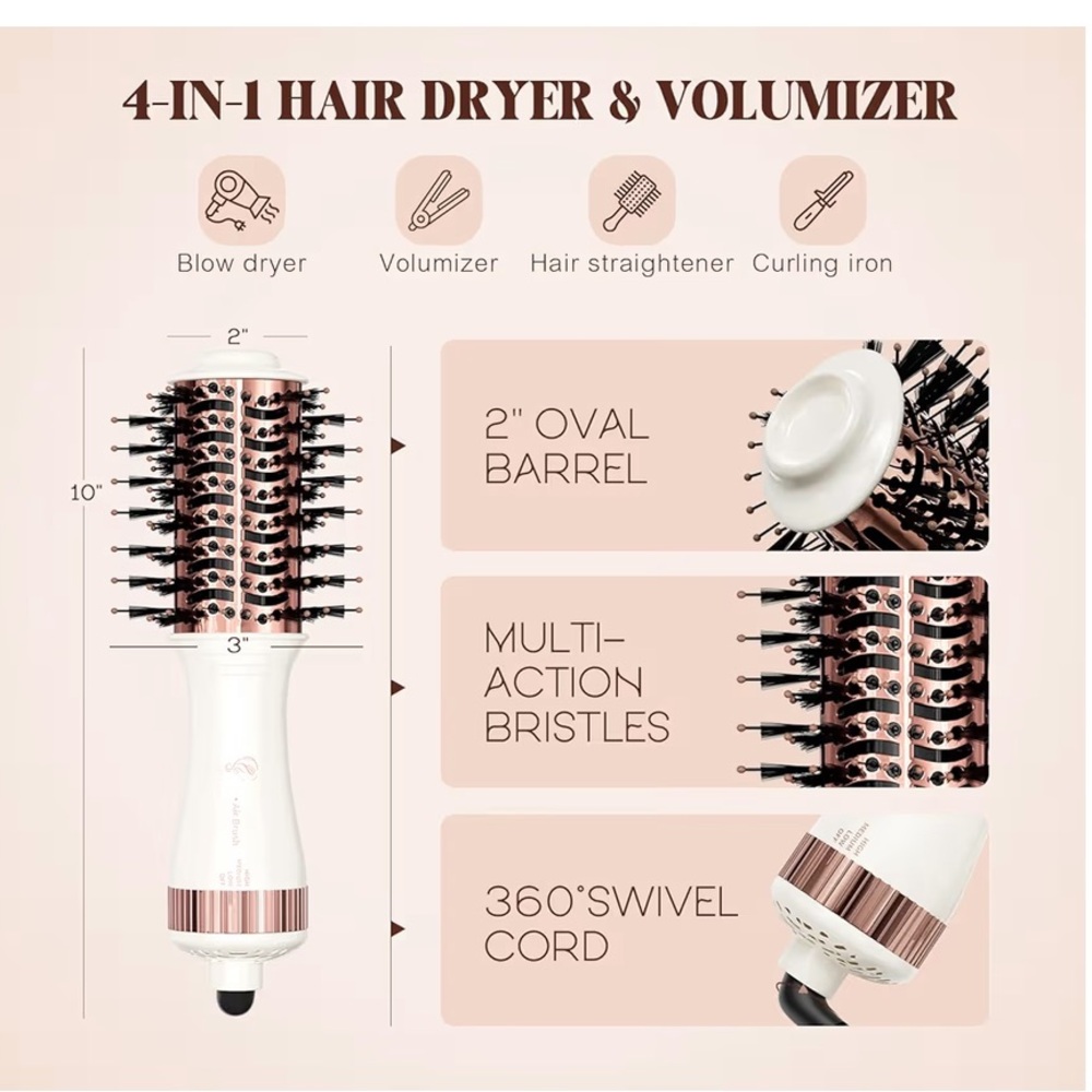 Mini Travel Heated Dryer Brush with Case